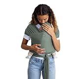 Moby Basics Baby Wrap Carrier for Newborns to Toddlers (8-33lbs), Infant Sling Carrier, Lightweight & Hands Free Design, Adjustable for All Body Types (Spring Basil)
