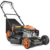 MUTAOMAY 170CC Gas Lawn Mower,21" 3-in-1 Lawn Mower,Self-Propelled Lawn Mower with Mulching and Side Discharge,7 Position Cutting Height Adjustment for Yard and Garden