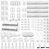 [313Pcs] Cable Management Kit, 67 Adhesive Cable Clips, Topavatop Desk Cord Organizer, 22 Reusable Cable Strap, 4 Cable Sleeve Split, 200 Nylon Cable Zip Ties with 20 Mounts for TV Office Home, White