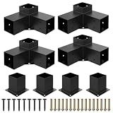 JEXALINE Pergola Kit for 4"x4" Lumber, Heavy Duty Pergola Brackets with 3-Way & 4-Way Corner Brackets, DIY Gazebo Kit for Outdoor Patio Backyard Garden, Fits Actual 3.6" x 3.6" Wood