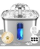Veken Innovation Award Winner Stainless Steel Cat Water Fountain, 108oz