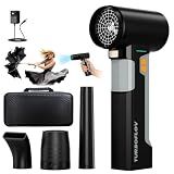 Scodade Cordless Car Dryer Air Blower, 1.6KG Turbo Thrust,4-Speed Rechargeable Electric Leaf Blower with LED Light,4000mAh Battery,64mm Turbo Fan&3 Nozzles for Car Drying,Leaves&Snow