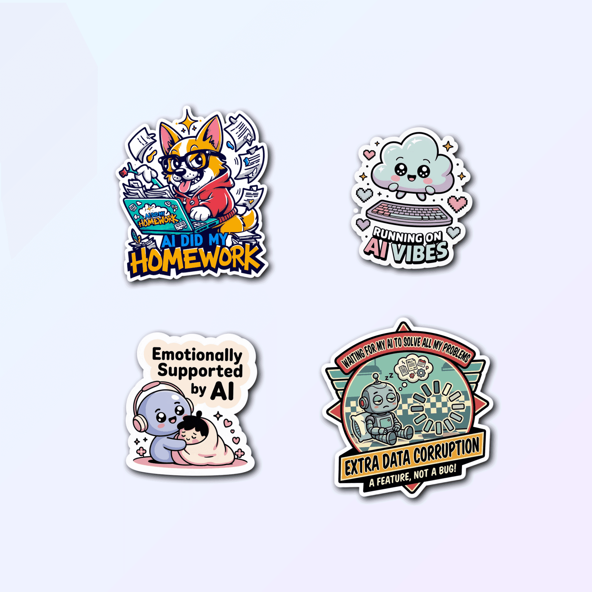4 Funny AI Sticker Pack