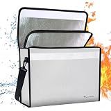 Fireproof Document Bag - 2000°F Heat Resistant & Thermal Insulated Fireproof Bag for Documents with Lockable Zipper for Documents, Cash & Valuables - Fireproof Box for Home, Office, and Travel Use