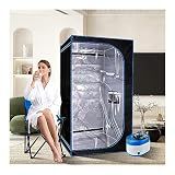 ZONEMEL Full Size Portable Steam Sauna Kit, Personal Full Body Sauna Spa for Home Relaxation, 4 Liters 1500 Watt Steamer, Remote Control, Timer, Foldable Chair