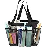 Fammart Mesh Shower Caddy Portable for College Dorm Room Essentials with 7 Upgraded Deeper Pockets, Quick-Dry Large Shower Basket Tote Bag with 2 Handles for Toiletry, Bathroom, Camp, Gym