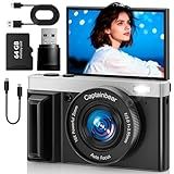4K Digital Camera,64MP Cameras for Photography with 16X Digital Zoom, AutoFocus Vlogging Camera for YouTube, 3" 180°Flip Screen Compact Travel Camera, Anti-Shake 4K Video Cameras