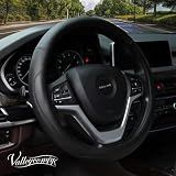 Valleycomfy Microfiber Leather Steering Wheel Cover Large-Size for F150 F250 F350 Ram 4Runner Tacoma Tundra Range Rover Model S X with 15 1/2 inches-16 inches Outer Diameter (Black)