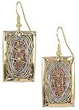 SPUNKYsoul Handmade 3 Toned Basket Weave Earrings | SPUNKYsoul Collection (Rectangle)