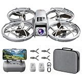 Mini Drone with HD FPV Camera, Beginner Friendly RC Quadcopter for Teens Adults, 90° Tilt Lens, Altitude Hold, One Key Takeoff, 3D Flips, 3 Speed Modes, 2 Batteries 25 Mins Flight, Indoor Outdoor Gift (Gray)