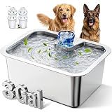 PETDOTT 3 Gallon Stainless Steel Dog Water Fountain, BPA-Free Automatic Pet Water Dispenser with Quiet Pump, Easy to Clean, Large Capacity for Large Dogs and Multi-Pet Households