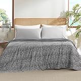 Snuggle Sac Soft Cooling Comforter King Size, Q-Max 0.4 Silky Summer Comforters for Hot Sleepers, All Season Reversible Large Bedding Comforter King Size 106x90 inches, Dark Grey