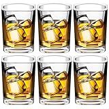 AltarreT 6 Pack Heavy Base Shot Glasses Bulk, 2.2 oz Clear Tequila Espresso Square Whiskey Shot Glass Set for Vodka, Whiskey, Tequila, Espressos, Spirits & Liquors