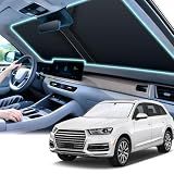 SINGARO 300T Universal Car Windshield Sun Shade, Foldable Reflective for Windshield & Window Shades with Overlapping Design, Car Interior Accessories (58" L x 32" W)