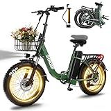 1800W Electric Bike for Adults, 52V/18.2AH Removable Battery Electric Bike, 86 Miles Long Range Foldable Fat Tire Electric Bicycle, 7-Speed Electric Commuter Bicycles,UL2849 Certified, Max 330LBS