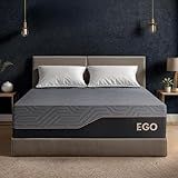 EGOHOME 14 Inch California King Mattress, Copper Gel Memory Foam Mattress for Pain Relief, Therapeutic Mattress in a Box, CertiPUR-US Certified, Fiberglass Free Medium Mattress, Black