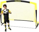Happy Jump Portable Soccer Goal 7x5 & 5x3.6 FT, Large-Frame Training Net