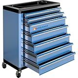 LARBANKE 7-Drawer Rolling Tool Chest with Lock&Keys and Swivel Casters,Tool Chest with Multi-Sizes Drawers and Multifunctional Countertop,Special Connect Rods for Connection with 5-Drawer Tool Cabinet