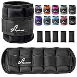 Sportneer Adjustable Ankle Weights Set - 1 Pair (2-10 lbs) Removable Sandbags for Women & Men, Comfortable Neoprene Leg Weights for Walking, Running, Pilates, Yoga, Home Workout & Physical Therapy