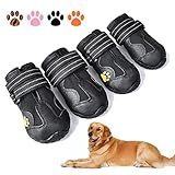 XSY&G Dog Boots,Waterproof Dog Shoes,Dog Booties with Reflective Rugged Anti-Slip Sole and Skid-Proof,Outdoor Dog Shoes for Medium to Large Dogs 4Pcs-Size6