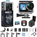 AKASO Brave 7 LE 4K30fps Action Camera with 64GB MicroSDXC U3 Memory Card Accessories Kit Bundle Ultra HD 131FT Waterproof Camera EIS 2.0 WiFi Remote Control Zoom Underwater Camera