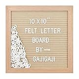 Felt Letter Board with 294 Letters, Numbers, Symbols - 10x10 inch Changeable Message Board with Wooden Frame Wall Mount (Beige)