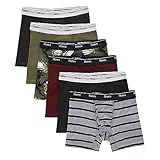 Hanes Boys' Originals Boxer Briefs Underwear Pack, Olive Palm Print & Assorted, 6-Pack