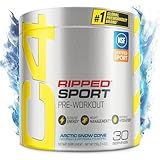 Cellucor C4 Ripped Sport Pre Workout Powder Arctic Snow Cone - NSF Certified for Sport + Sugar Free Preworkout Energy Supplement for Men & Women - 135mg Caffeine + Weight Loss - 30 Servings