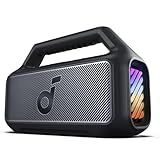 Soundcore Boom 2 By Anker, Outdoor Speaker, 80W, Subwoofer, BassUp 2.0, 24H Playtime, IPX7 Waterproof, Floatable, RGB Lights, USB-C, Custom EQ, Bluetooth 5.3, Portable for Camping and Beach - Black