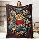 keepitcozi Movie Throw Blanket for Movie Lovers Adult Kids, Movie Theater Cinema Gifts Blanket Home Room Decor, Flannel Soft Blanket for Bed Couch 50"x60"
