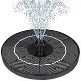 Mademax Upgraded Solar Fountain with 4 Easy Install Nozzle and Fixer, Solar Powered Fountain Pump for Bird Bath, Garden, Pond, Pool, Fish Tank, Outdoor