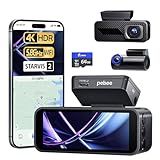 Pelsee P1 Pro 4K Dash Cam Front and Rear, STARVIS 2 Sensor, 64GB Card, Dual Dash Camera for Cars with Full-Color Night Vision, HDR WDR, ADAS, GPS, WiFi & Voice Control, 24H Parking Mode, 3.39" Screen