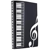 WOGOD Music Sheet File Paper Documents Storage Folder Holder Plastic.A4 Size,40 Pockets (Black)