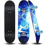 Easy_Way Complete Skateboards- Standard Skateboards for Beginners Kids Boys Girls Teenager- 31''x 8''Canadian Maple Cruiser Pro Skate Board, Skateboards (Deer)