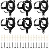 Dunzy 6 Pcs Bridle Hook Metal Holder Wall Mount Horse Barn, Black