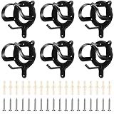 Dunzy 6 Counts Horse Bridle Rack Wall Mount Metal Bridle Hooks Bracket Halter Hanger Heavy Duty Horse Tack Storage Holder with Tubes and Screw for Tack Room Barn Stable Supplies, Black
