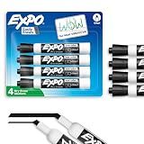 EXPO Dry Erase Markers, Low Odor Ink, Black, Chisel Tip, 4 Count - Whiteboard, Calendar, Organization, Essential Supplies for Office, School, Classroom, Teachers