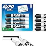 EXPO Dry Erase Markers, Low Odor Ink, Black, Chisel Tip, 4 Count - Whiteboard, Calendar, Organization, Essential Supplies for Office, School, Classroom, Teachers