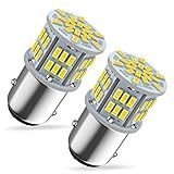 Melphan-Auto 1157 Led Brake Light Bulb, 12V-24V 1157 7528 2357 2057 BAY15D LED Replacement Light Bulb for Brake Tail Light for Car RV Trailer Boat, 54SMD 3014 Chipset White light, 2PCS