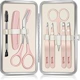 TsMADDTs Tweezers for Women Facial Hair, 8-piece Eyebrow Kit with Case