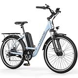Funhang Electric Bike for Adults, 26" City Cruiser Ebike with 1000W Peak Motor, 21.7MPH 50 Miles Commuter Adult Electric Bicycles with 48V Battery, Adjustable Stem, 7-Speed, UL 2849 Certified