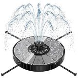 Yzert Solar Fountain, 3-Level Adjustable Water Height, 3.5W Glass Powerful Outdoor Fountain Pump with Rotating Rods & 7 Nozzles for Bird Bath, Garden, Pond, Patio, Flower Pot (2026 Model)