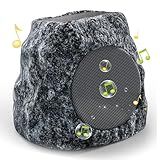 Outdoor Rock Speaker 30W Deep Bass Multi-Sync up to 100 Speakers Auto-Pairing, IPX7 Waterproof Solar-Powered Bluetooth Speaker Perfect for Pool, Garden, Patio, Ideal for Music Entertainers - 1 Pack