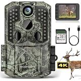 WOSPORTS Trail Camera(Non-Cellular Non-WiFi)56MP 4K 0.2S Trigger Motion Activated,Game Camera with Night Vision 2.0''LCD 120°Wide Trail Cam Lens for Outdoor Scouting Wildlife Monitoring Home Security