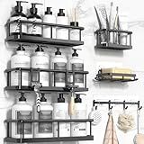 YASONIC Shower Caddy Adhesive, 100% Rustproof Shower Organizer with Soap Holder, 6 Pack Large Capacity shower Shelves for Inside Shower, No Drilling Bathroom Organizers and Storage for Home Decor