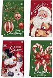 maiiooliwe Red Vintage Snowman Xmas Santa Christmas Kitchen Towels Dish Towels, 20 x 27.5 inches Christmas Decoration Hand Towels, Set of 4(Red & Green)
