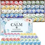 TranquilBliss Bath Bombs Set 50 PCS with 10 Rich Scents, Bath Bombs for Women, Natural Bubble Bombs with Shea Butter & Safe Oil, Ideal for Christmas, Birthday, Valentine's Day Mother's Day Present