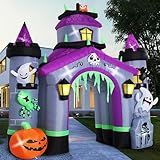 ZPISF Halloween Inflatables Giant 12.5 FT Haunted House Castle Archway Outdoor Decorations, Large Halloween Arch Blow Up Yard Decorations for Front Lawn Garden Decor