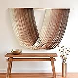 Flber Tie-Dye Macrame Wall Hanging Large Bohemian Yarn Tapestry Wall Décor,59" Wx 35" L