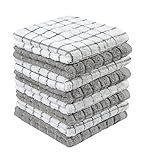 Bumble Dish Towels & Dish Cloths (8 Pack) | 100% Cotton Kitchen Towels | 12" x 12" | 405 GSM | Soft, Highly Absorbent & Durable Rags for Washing Dishes | Gray